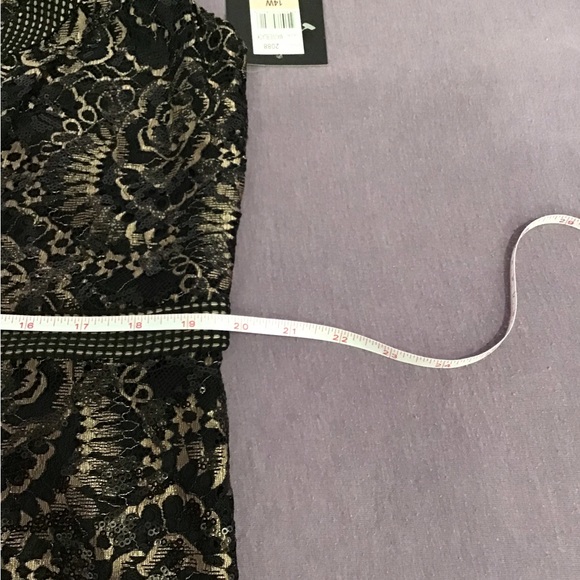 BRIANNA woman’s Black and Mauve lace and sequined dress - Picture 8 of 10